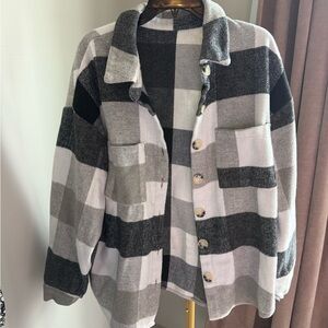 Plaid Button-Up Jacket